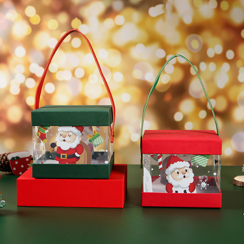 Christmas apple box Christmas Eve transparent gift box Empty box Christmas candy gift box