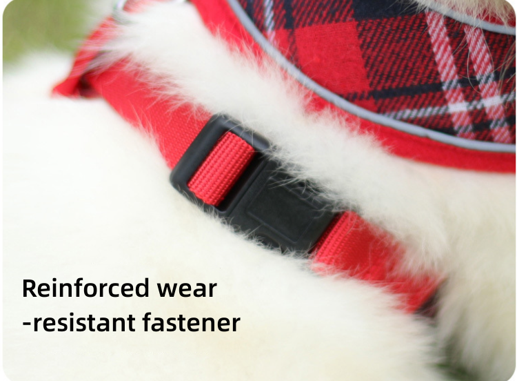 Pet Products Dog collar dog chest strap Small and medium dog plaid vest collar pet chest strap