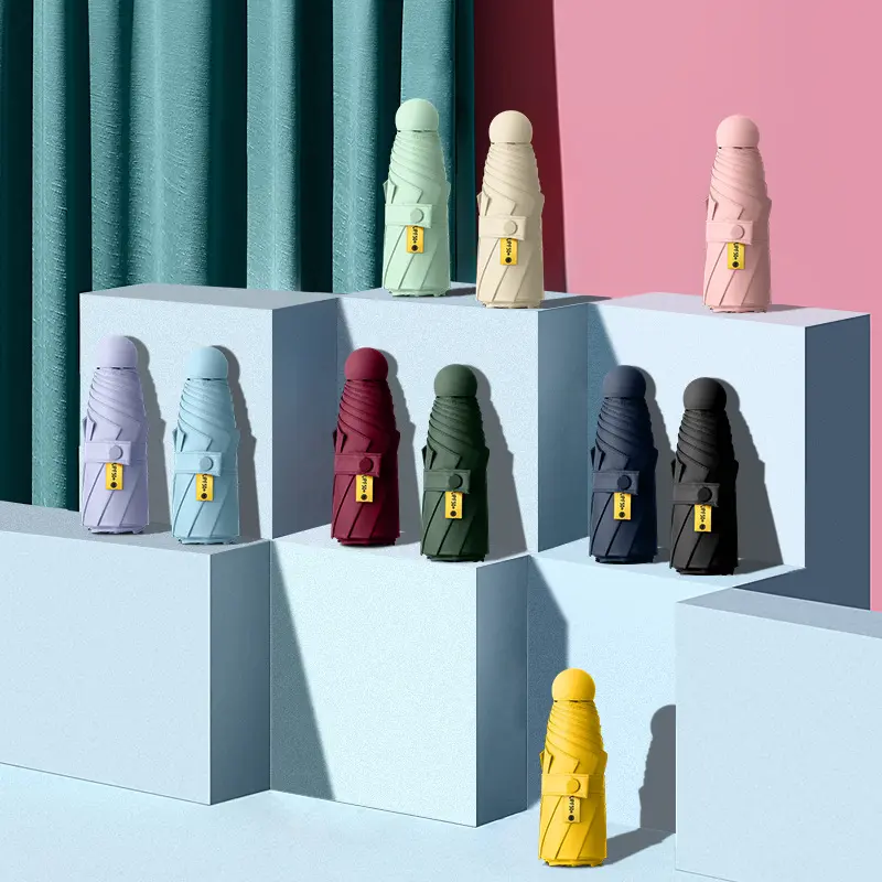 Umbrella for both rain and UV protection Collapsible Mini capsule umbrella-Perfect for travel!