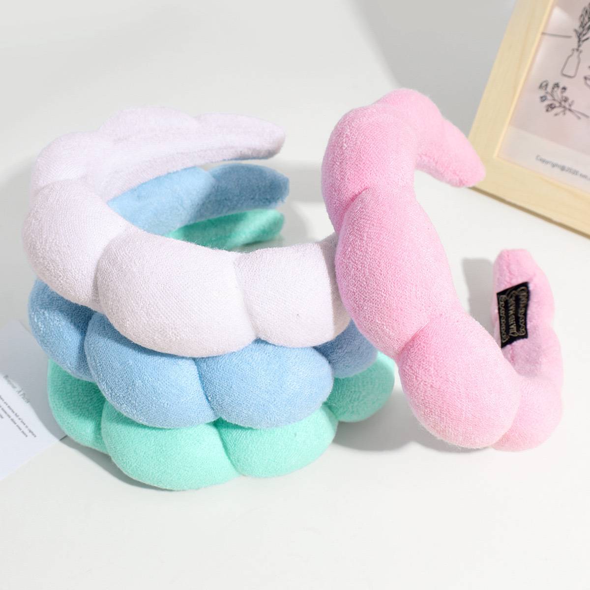 Sponge Headbands- Padded Makeup Headband Soft Hairband -Spa Headband for Women Girls Non Slip Thick Hair