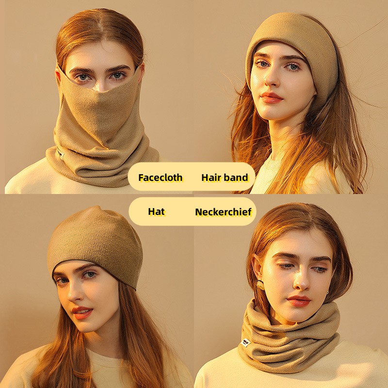 A versatile bib that can be used as a face mask, headband, and pile hat-One piece is worth four pieces