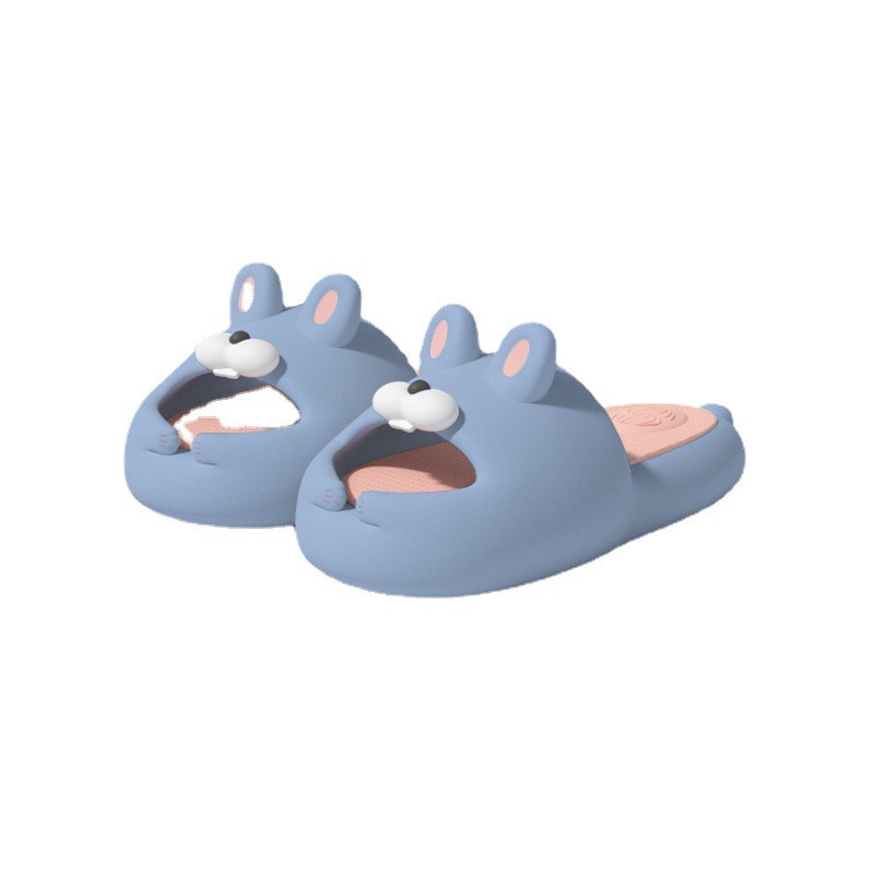 Cute cartoon Moji rabbit - soft soled Daddy shoes - indoor non-slip platform slippers - home EVA slippers