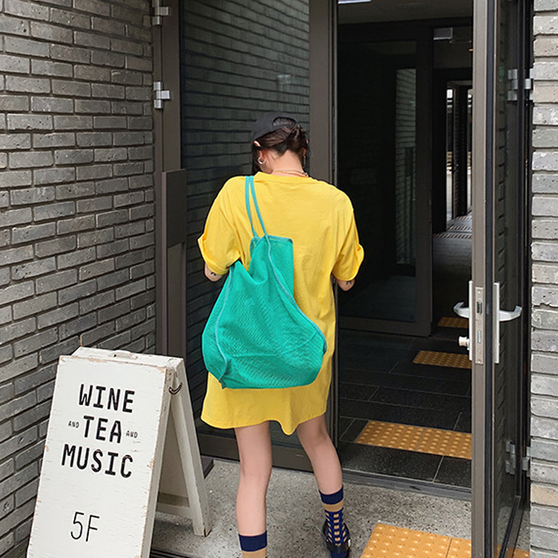 Ins Style - Sheer gauze shoulder Bag - Fashion - Light Beach Bag - Swimming