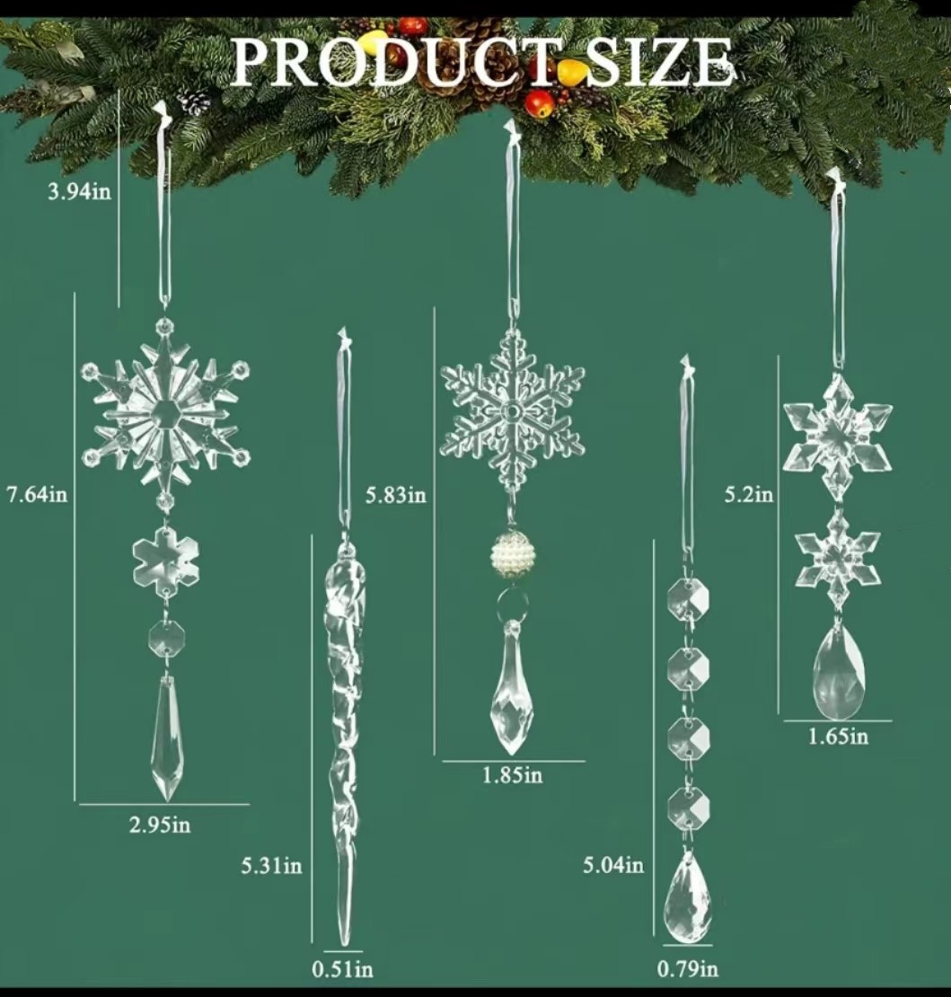 Christmas Decorations - Christmas Ice Bar - Transparent Snow Ice Edge - Acrylic fake ice pick 2pes