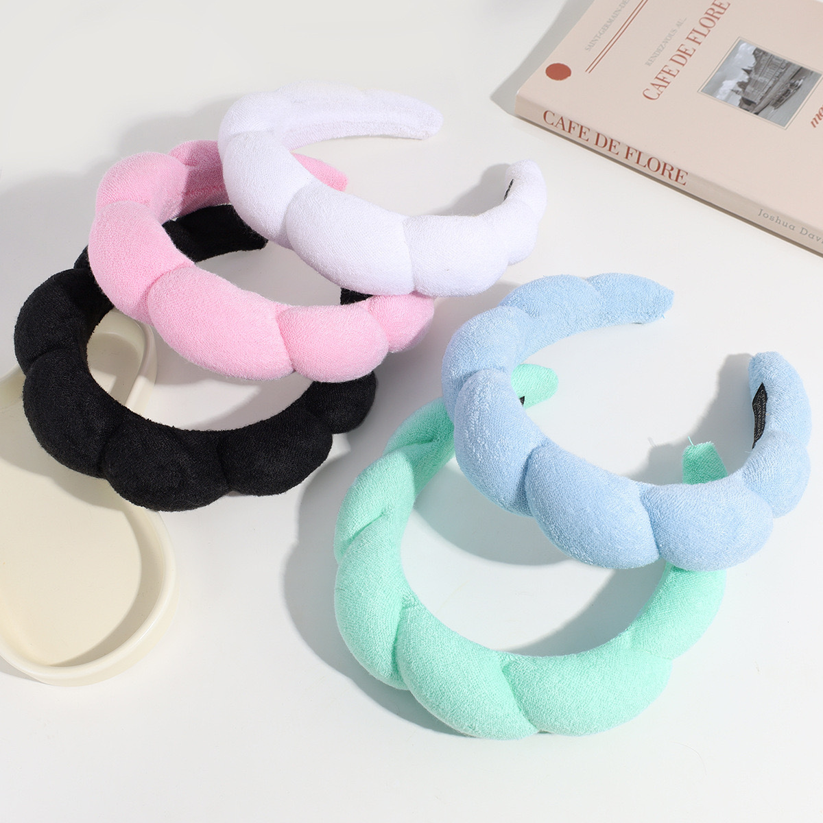 Sponge Headbands- Padded Makeup Headband Soft Hairband -Spa Headband for Women Girls Non Slip Thick Hair