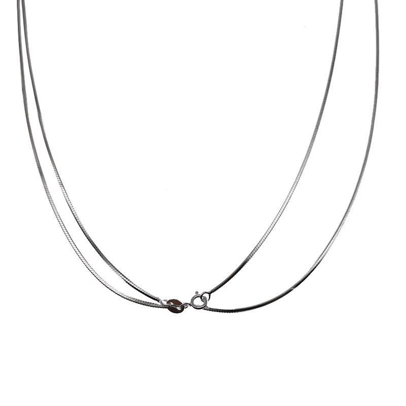 Europe and the United States niche -S925 sterling silver super long snake bone chain necklace - sweater chain