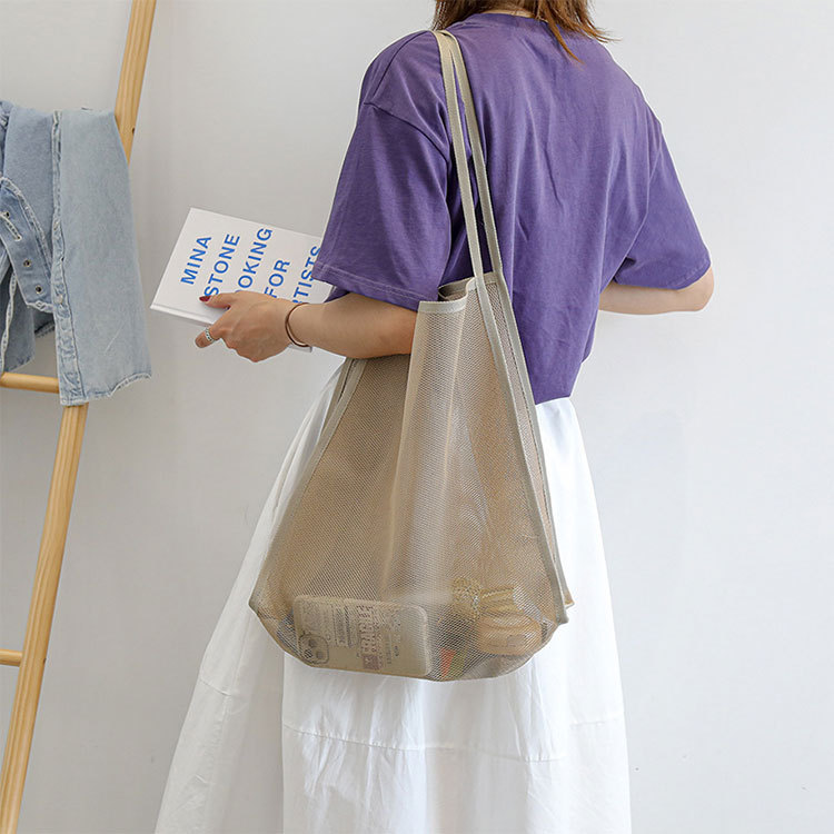 Ins Style - Sheer gauze shoulder Bag - Fashion - Light Beach Bag - Swimming