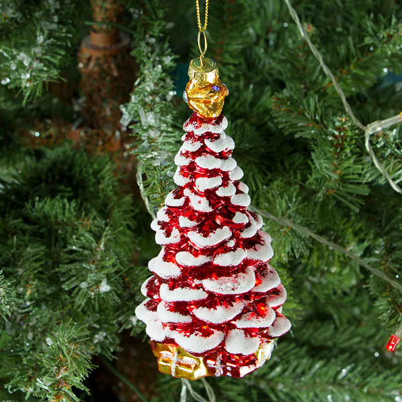 New Christmas Tree Glass pendant - Creative Christmas Decorations -2 packs - Home Party Christmas gift