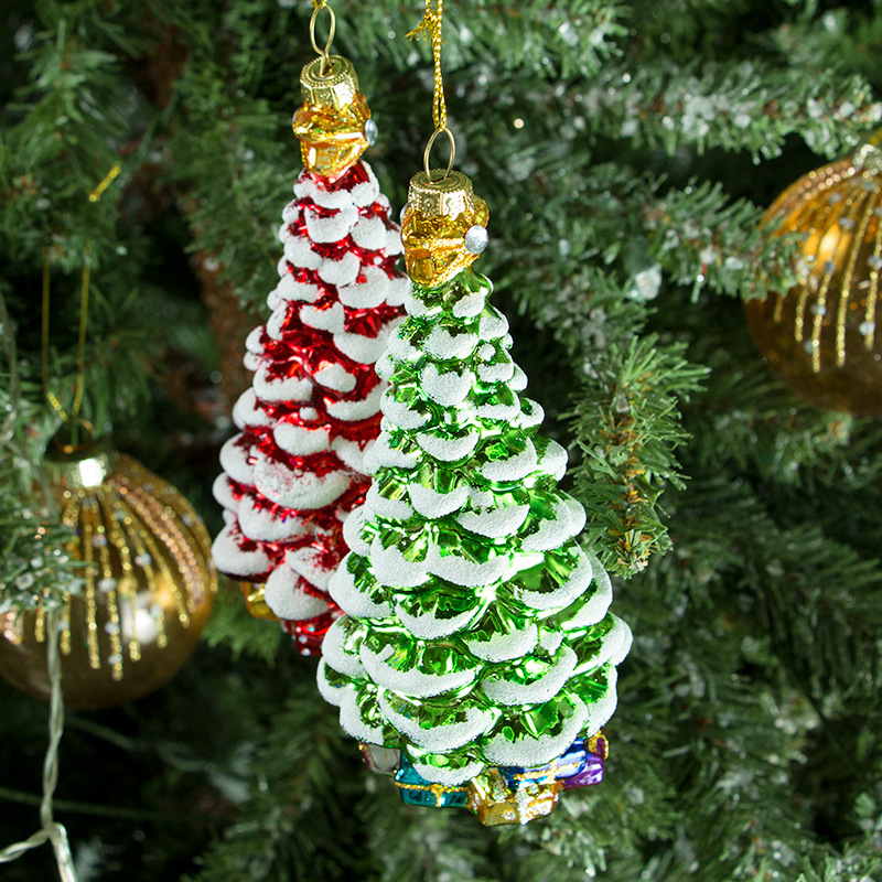 New Christmas Tree Glass pendant - Creative Christmas Decorations -2 packs - Home Party Christmas gift
