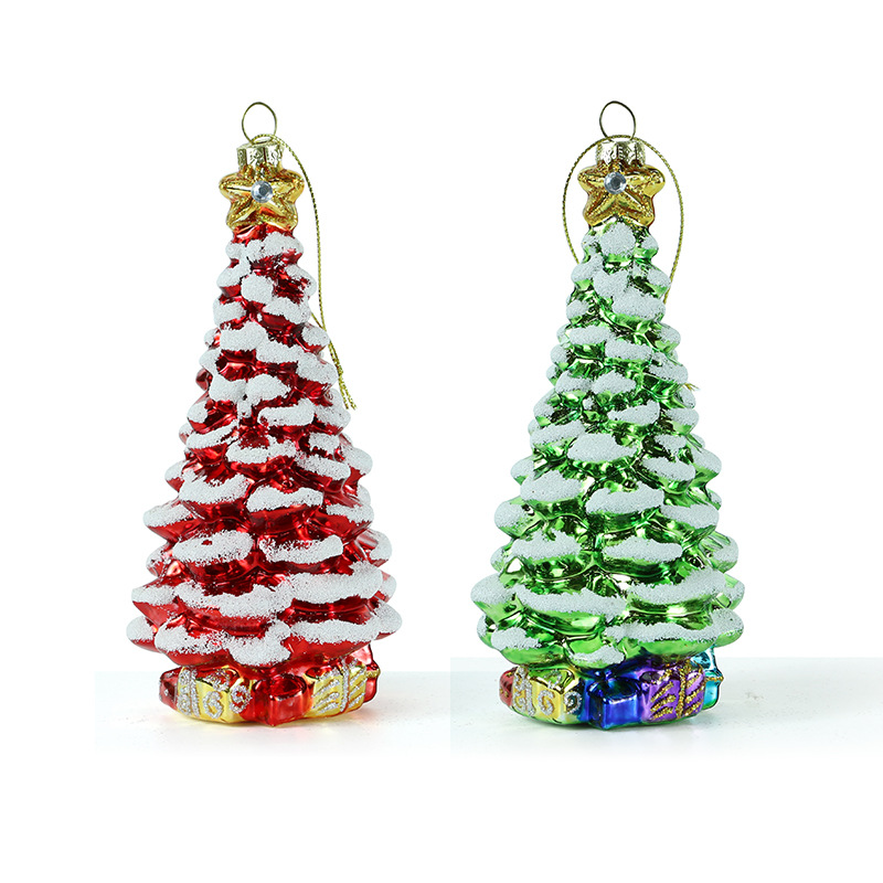 New Christmas Tree Glass pendant - Creative Christmas Decorations -2 packs - Home Party Christmas gift