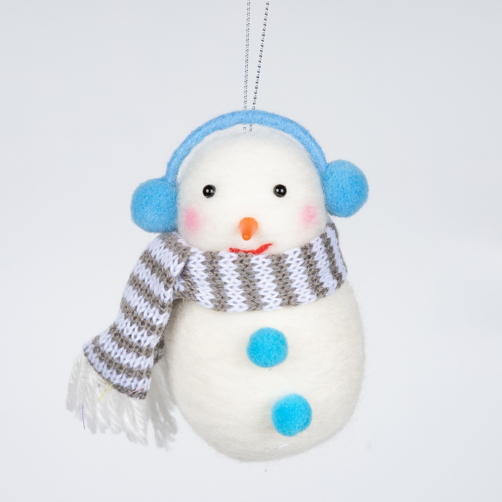 Christmas Gift - Felted Snowman doll - Small gift - Christmas Tree decoration pendant-three sets