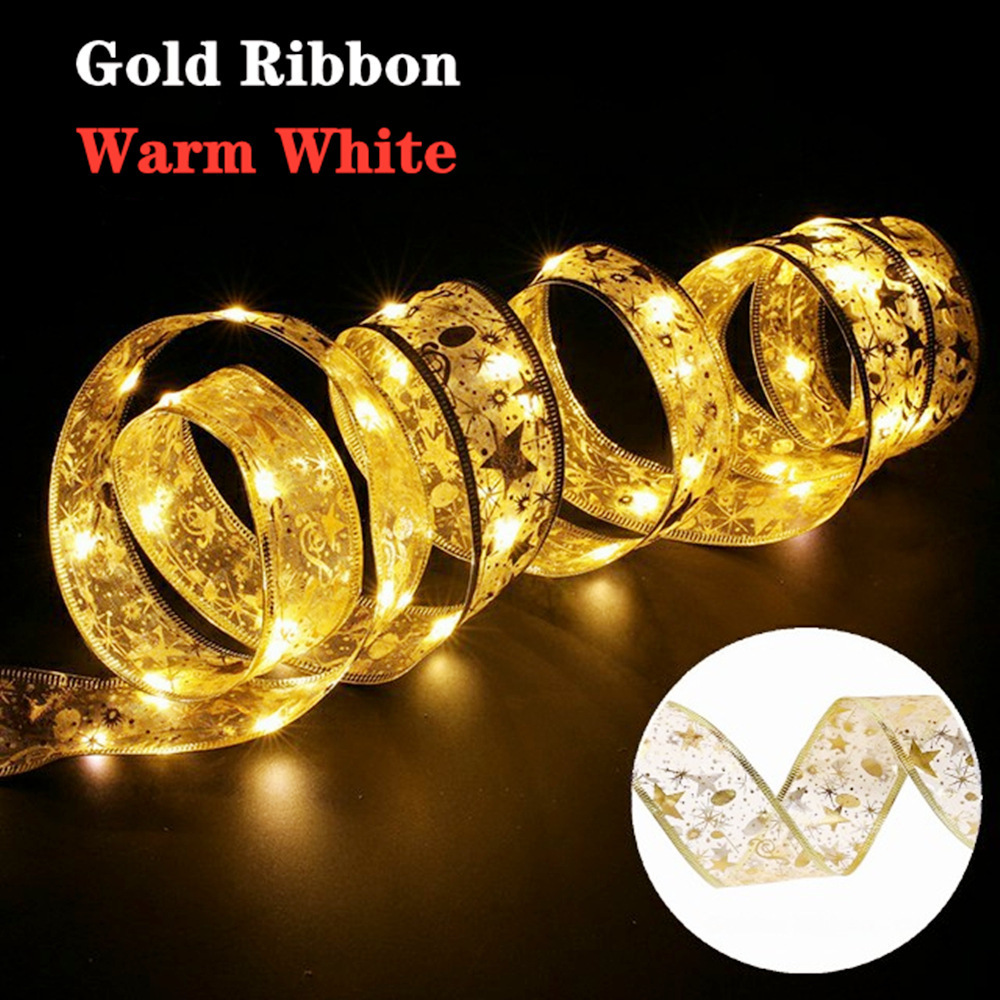 Ribbon light string - Christmas tree decoration light -LED light - satin string light - decorative ribbon