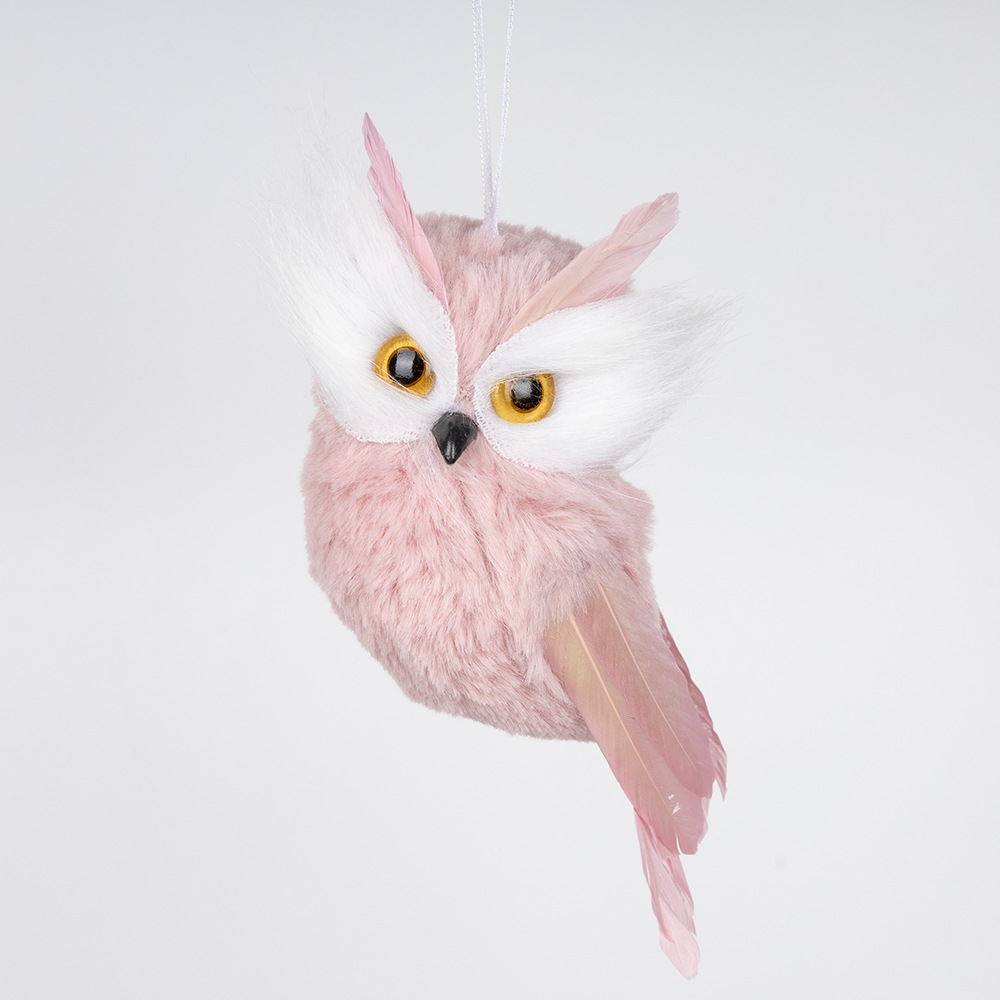 Artificial Pink Foam Owl Christmas Pendant - Crafts - Christmas Tree Decoration - Christmas Decorations