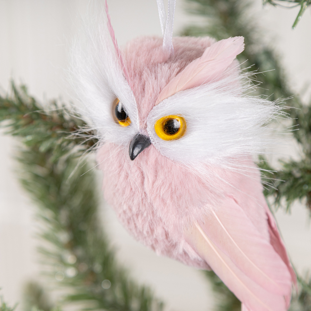 Artificial Pink Foam Owl Christmas Pendant - Crafts - Christmas Tree Decoration - Christmas Decorations