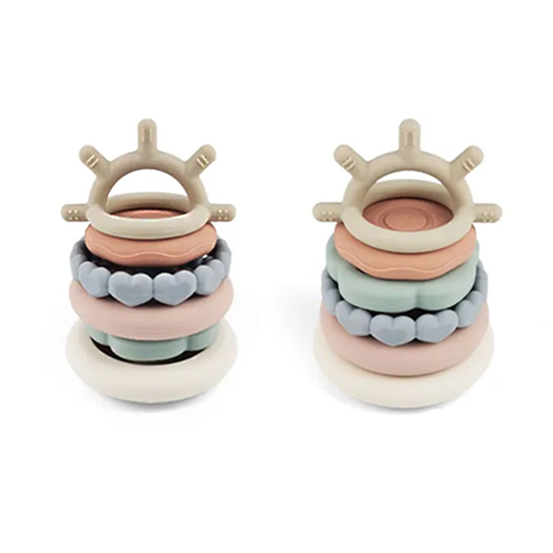 Children's Enlightenment Jenga - Moon Sun Creative Jenga - Food grade silicone stacked rings