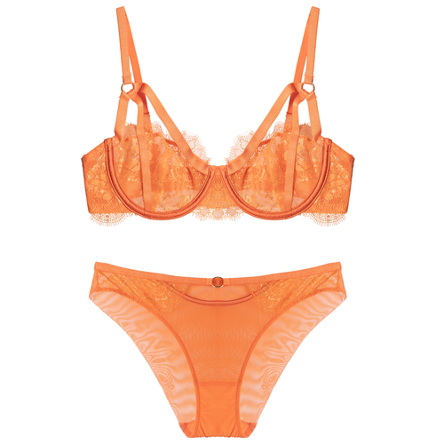 d Sexy Lace Unlined Bra Panty Set Strappy See Through Lingerie Hollow Out Ultra Thin Underwear Sets