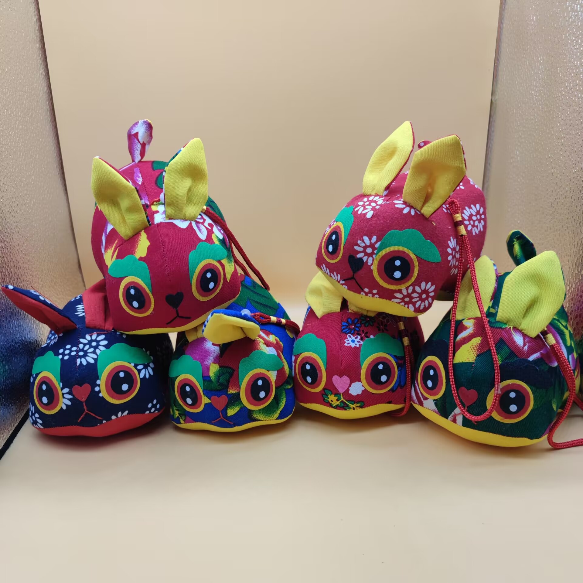 Rabbit Year mascot doll Chinese style handmade fabric rabbit folk zodiac doll home decoration annual meeting gifts