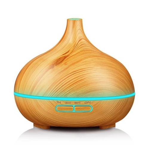 2023 Hot Sale Ultrasonic Air Humidifier 500ml Wood Grain Electric Essential Oil Aroma Diffuser With Remote Control