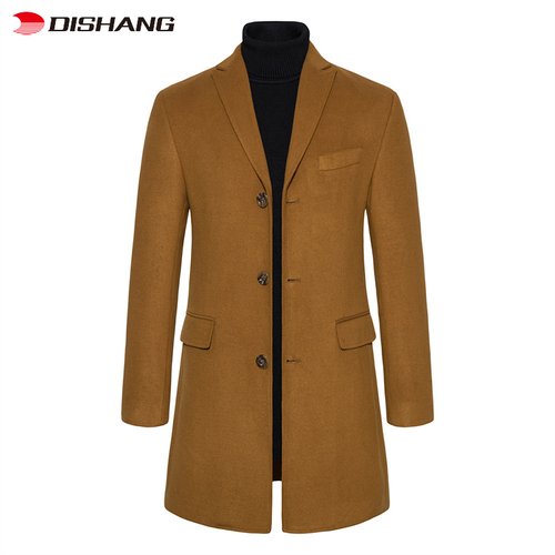 2022 Winter Men Casual Slim Fit Woolen Coat High Quality Mens Trench Coats