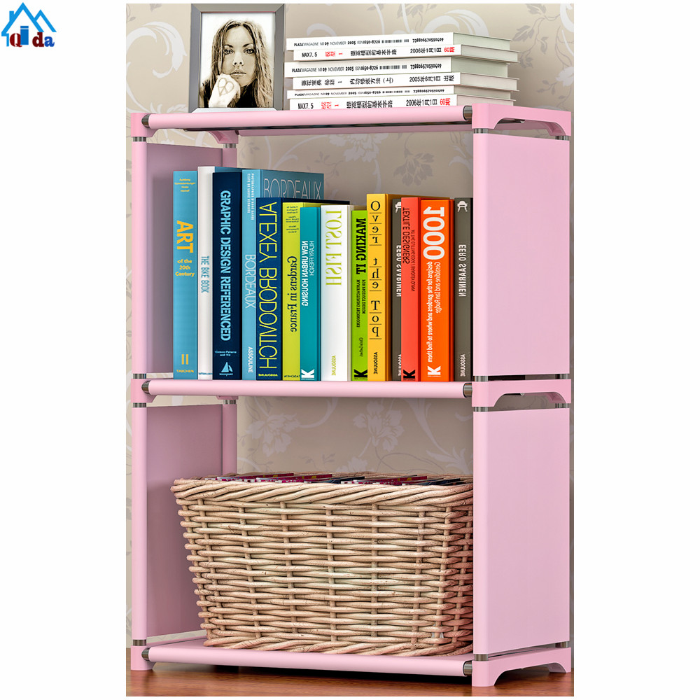 Yellow color 4 cubes clear plastic bookcase with cartoon door famous design