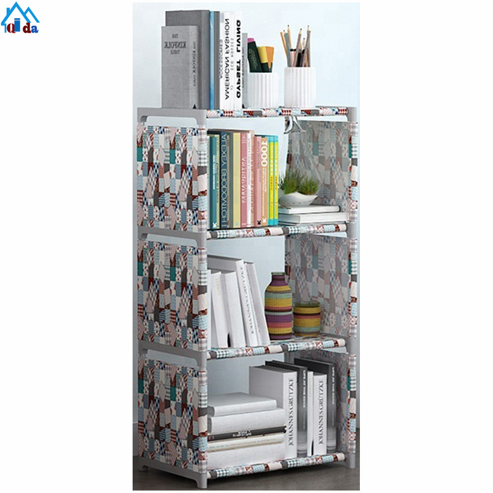 New design 6cubes diy children bookcase with cartoon door famous design