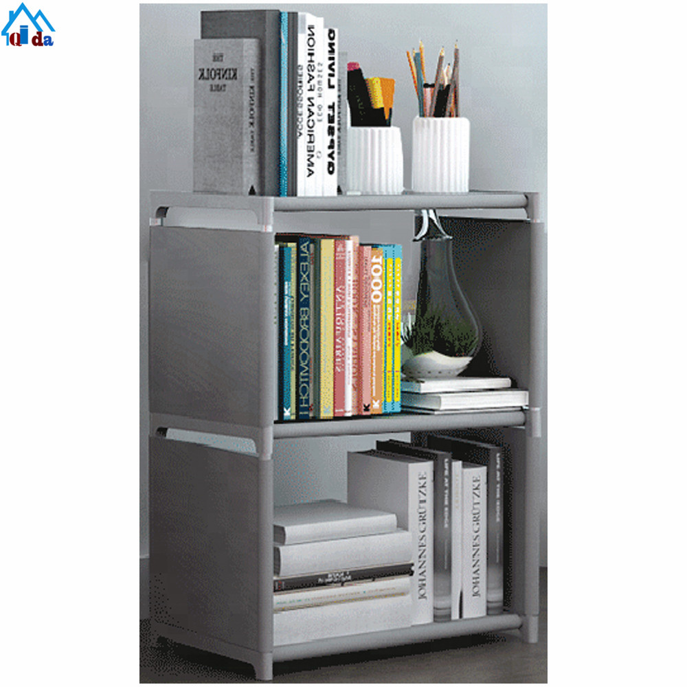 4 Cubes Blue Flower Design Bookcase Plastic Shelves