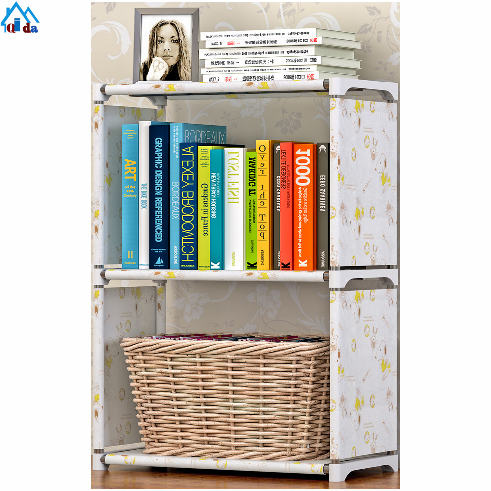 simple design free combination plastic kids bookshelf bookcase