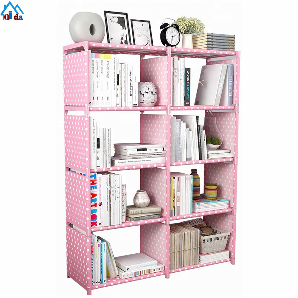 simple design free combination plastic kids bookshelf bookcase