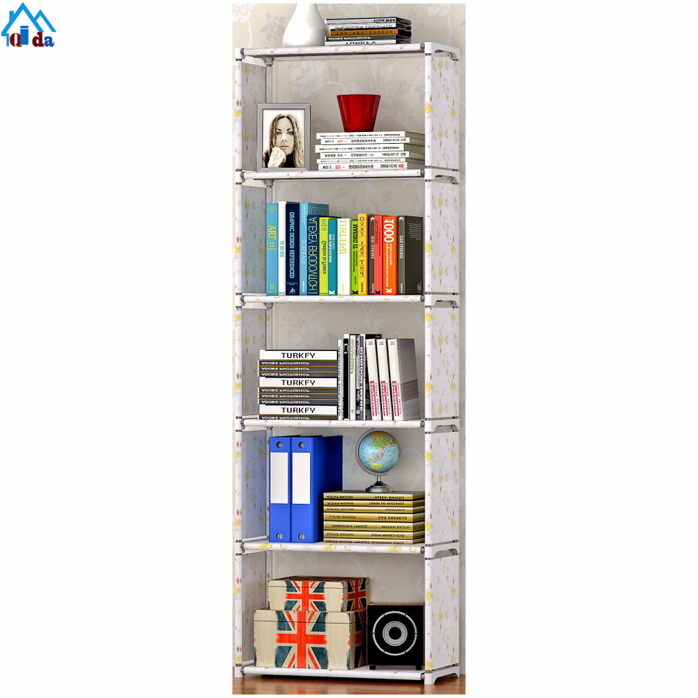 Folding and movable bookcase with ladder