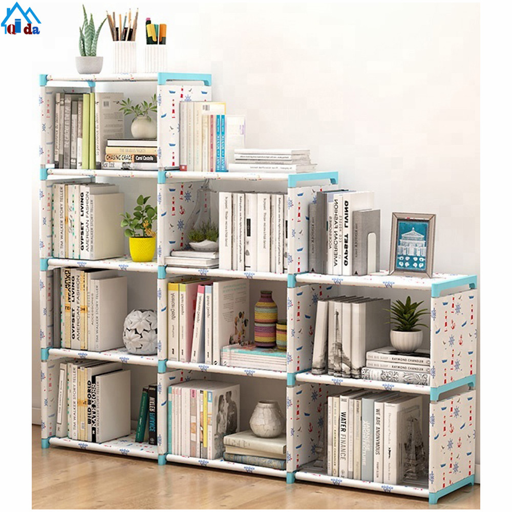 Folding and movable bookcase with ladder