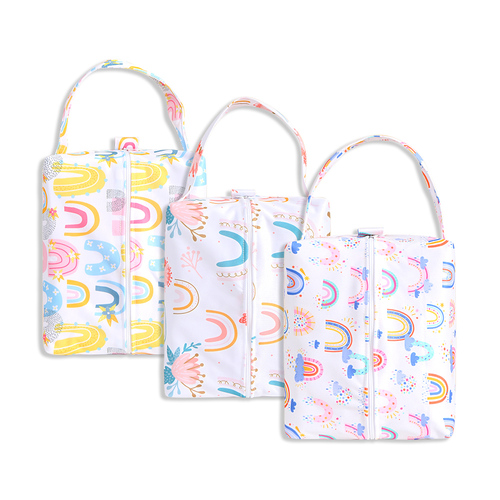 Washable Travel Bags Waterproof Mommy Handbag Pods Baby Cloth Diaper Wet Bags 3 Pieces Set
