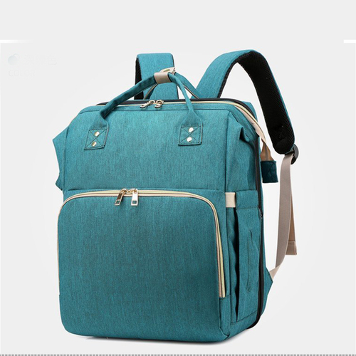 2020 new design portable leather pink maternity bags small  printed  diaper baby bags for mothers with bed