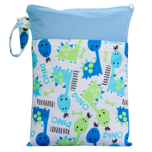 Reusable baby cloth diaper wet bags Printed Waterproof  Baby Diaper Wet Dry Bags wet clothes bag