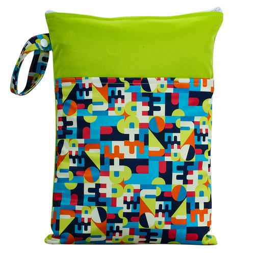 Reusable baby cloth diaper wet bags Printed Waterproof  Baby Diaper Wet Dry Bags wet clothes bag