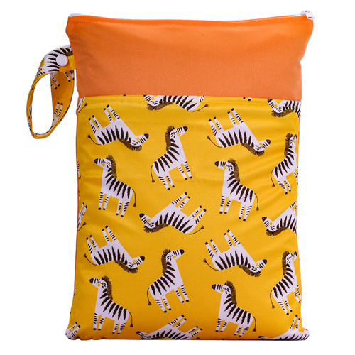 Reusable baby cloth diaper wet bags Printed Waterproof  Baby Diaper Wet Dry Bags wet clothes bag