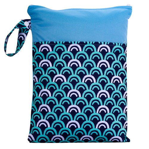 Reusable baby cloth diaper wet bags Printed Waterproof  Baby Diaper Wet Dry Bags wet clothes bag