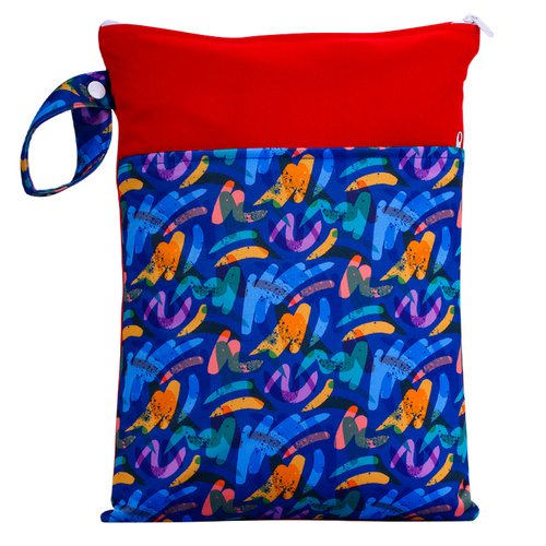 Reusable baby cloth diaper wet bags Printed Waterproof  Baby Diaper Wet Dry Bags wet clothes bag