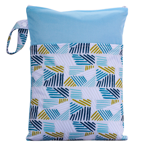 Reusable baby cloth diaper wet bags Printed Waterproof  Baby Diaper Wet Dry Bags wet clothes bag