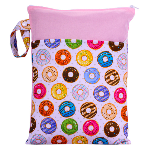 Reusable baby cloth diaper wet bags Printed Waterproof  Baby Diaper Wet Dry Bags wet clothes bag