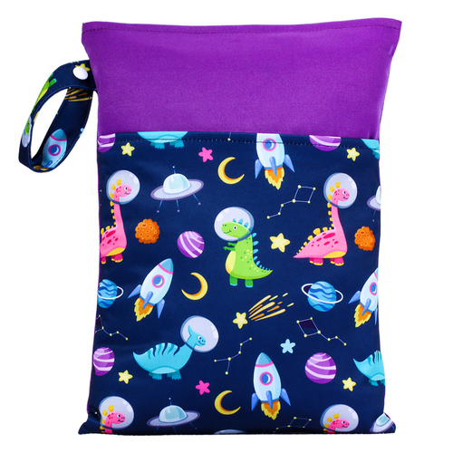 Reusable baby cloth diaper wet bags Printed Waterproof  Baby Diaper Wet Dry Bags wet clothes bag
