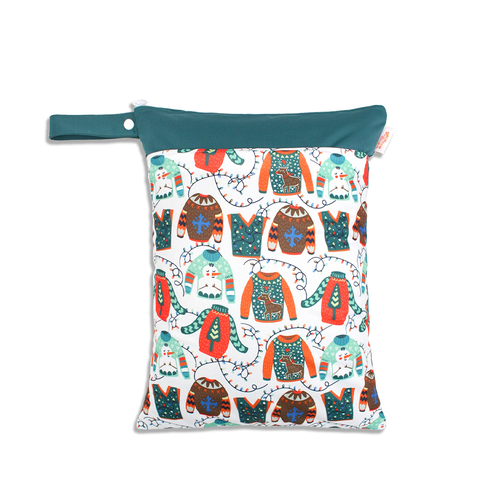 Christmas Cloth Diapers Wet Bags Washable Travel Wet Dry Bags for Baby Beach Pool Gym Bag for Swimsuits Wet Clothes