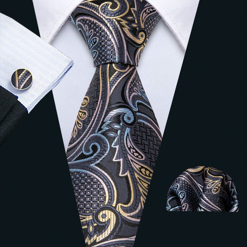 LELE Italian Silk Ties Men Gravatas  Ties Paisley Business Import Silk Neck Tie