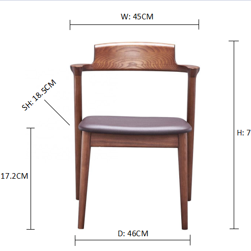 Solid Walnut Wood Dining Chair for Dining Room