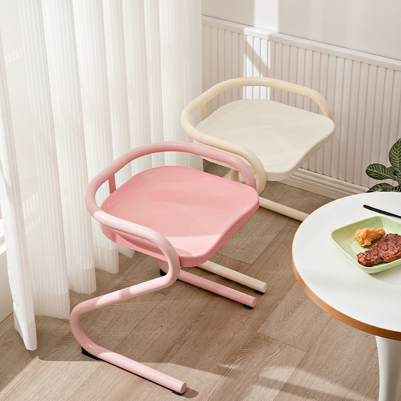 Modern Nordic Z Shape Dining Chair with Metal Frame (1 Piece)