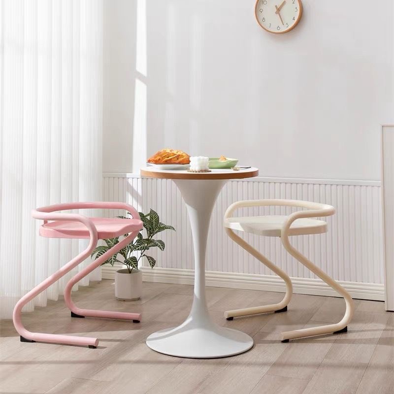 Modern Nordic Z Shape Dining Chair with Metal Frame (1 Piece)