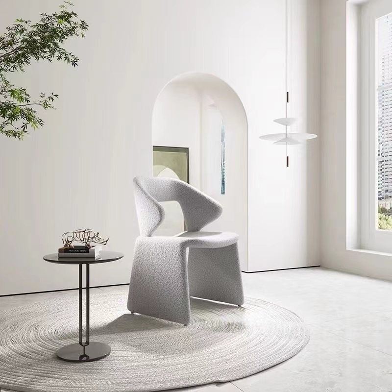 Scandinavian Design Single Fabric Chair - Elegant Living & Dining Room Seating (1 Piece)