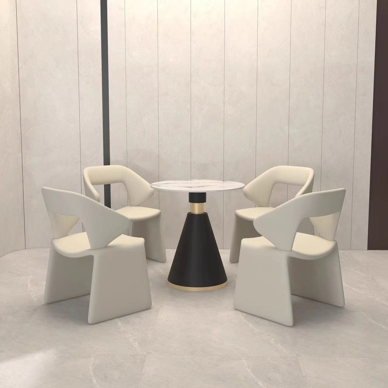 Scandinavian Design Single Fabric Chair - Elegant Living & Dining Room Seating (1 Piece)