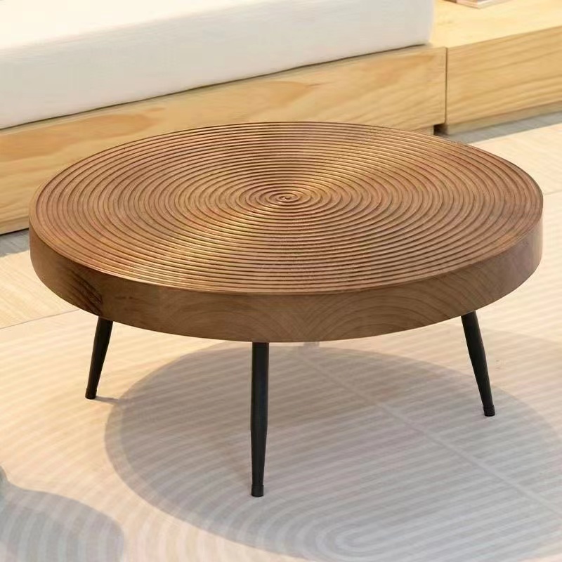Nordic Design Solid Wood Tea Table with Organic Ring Design (1 Piece)