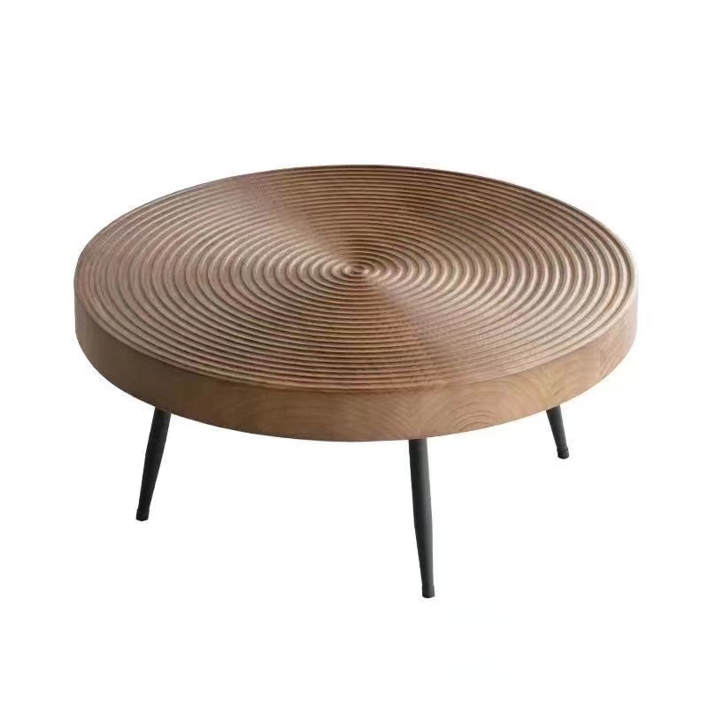 Nordic Design Solid Wood Tea Table with Organic Ring Design (1 Piece)