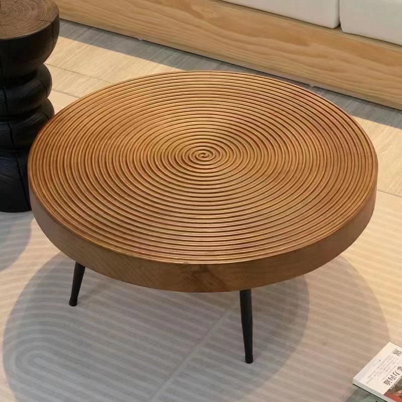 Nordic Design Solid Wood Tea Table with Organic Ring Design (1 Piece)